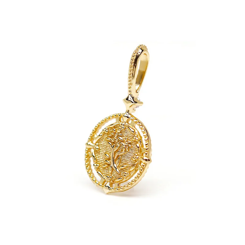LAMOON Lucky Coin Necklace For Women 925 Sterling Silver Mini Totem Badge Pendant K Gold Plated Handmade Delicacy Jewelry NI070