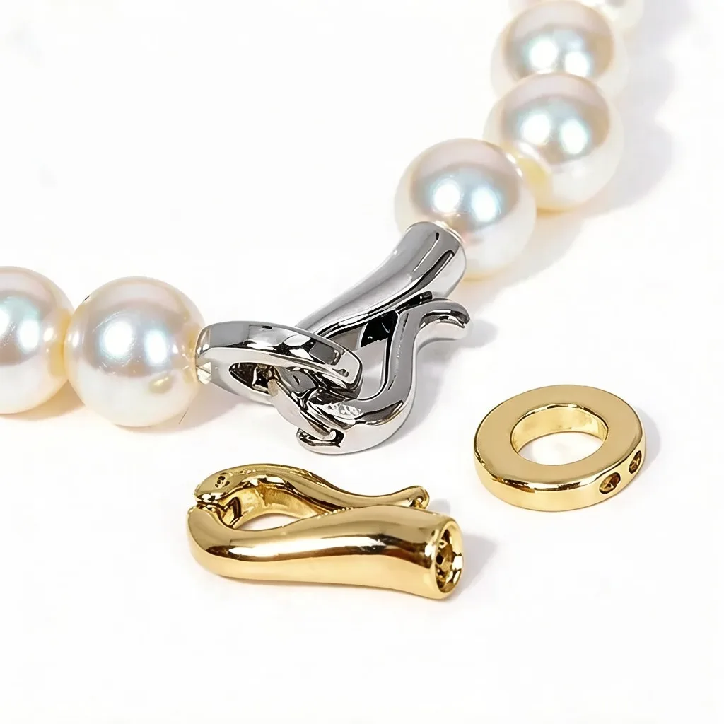 18K Gold Plated Connector Clasps For Pearl Bracelet Necklace Beads End Caps Fastener Clasps DIY Handmade Jewelry Accessories