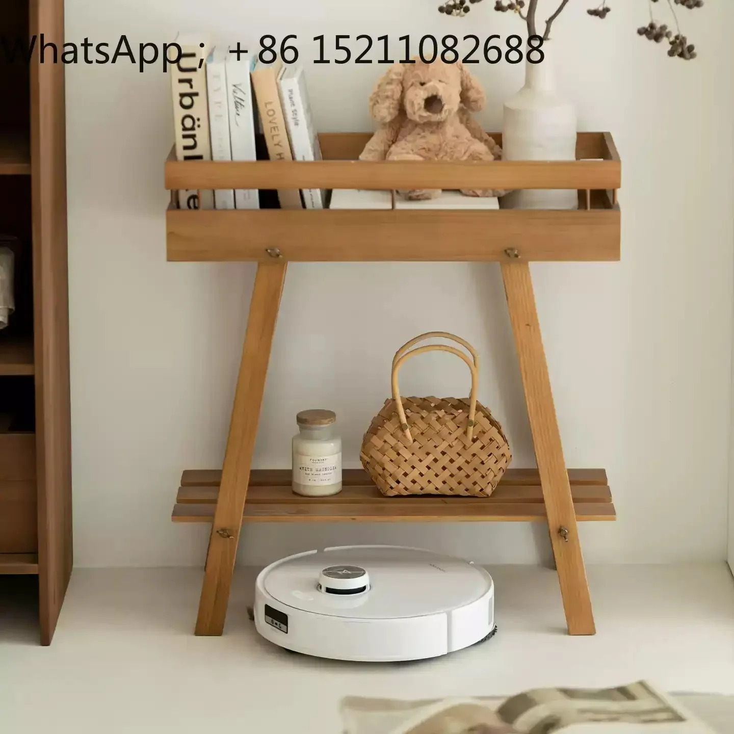 SCY solid wood rack living room storage display rack log wind multi-functional storage rack