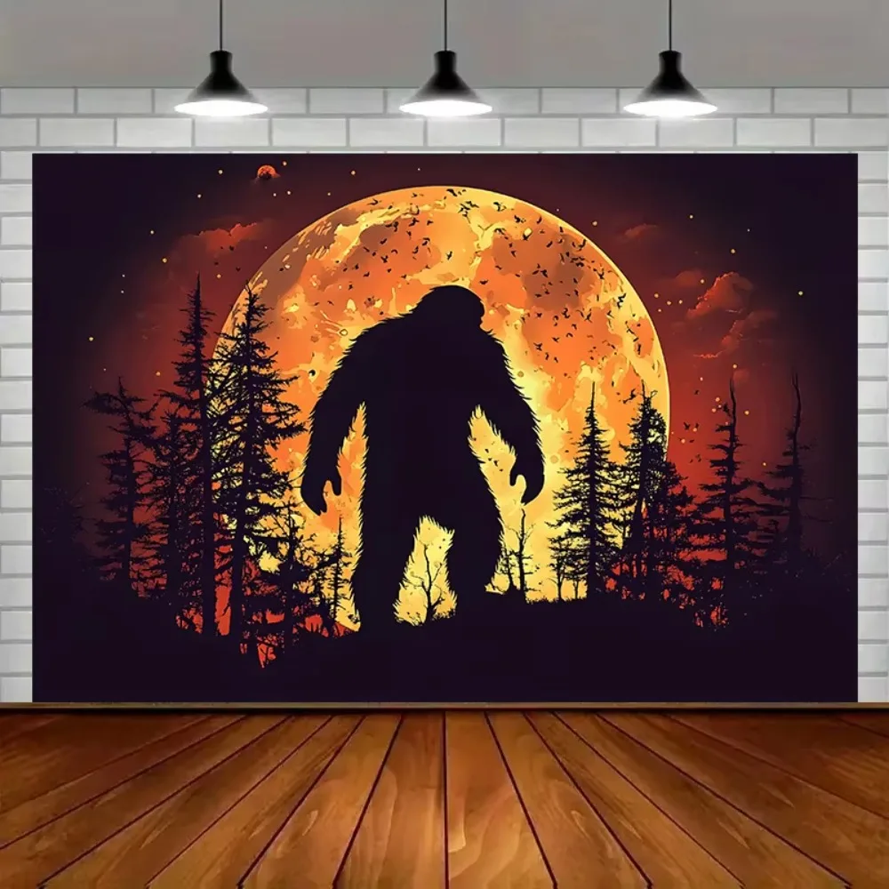 Moonlight Forest Themed Banner Background, Children's and Adults' Birthday Parties, Home Decoration Photography Background Cloth