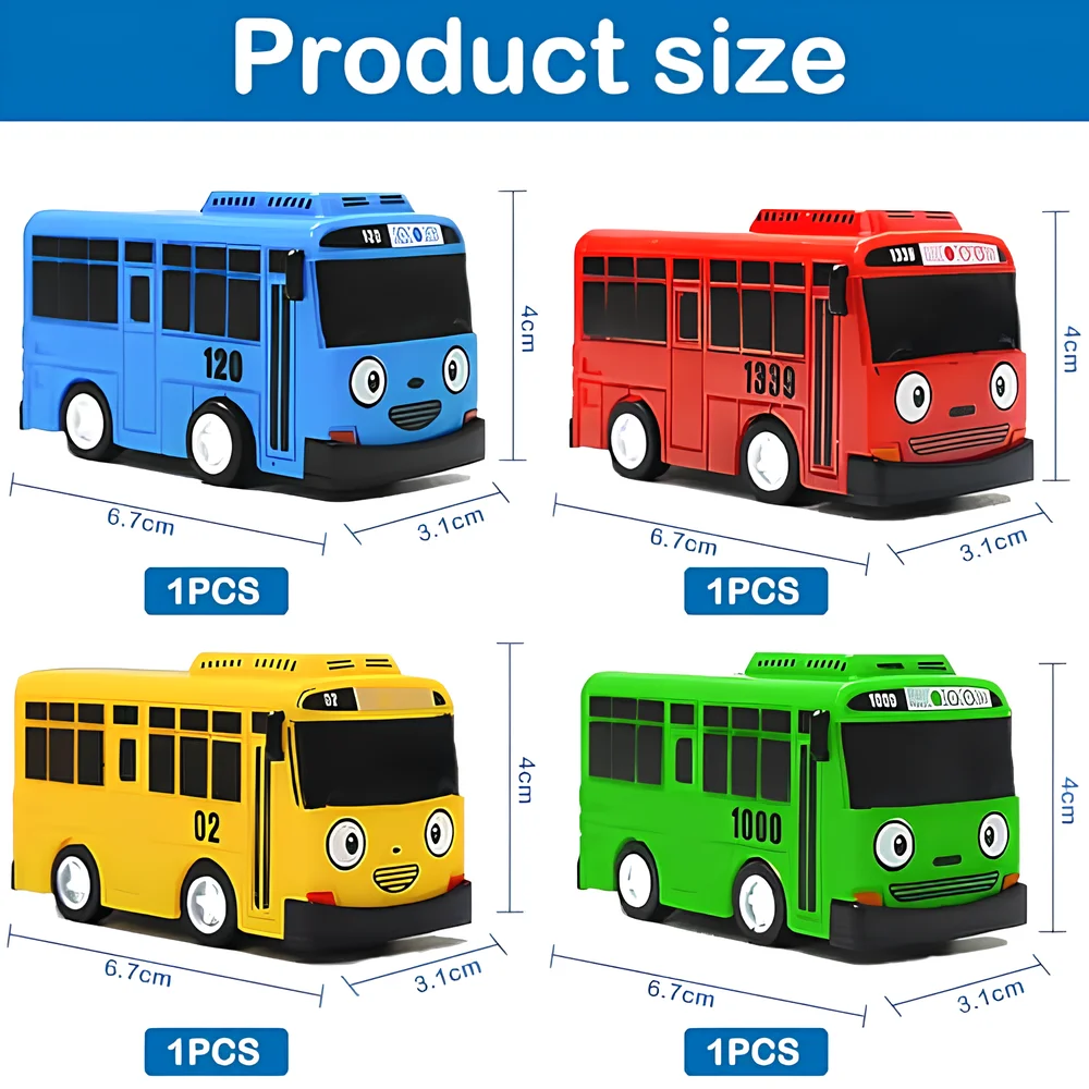 Mini brinquedo de ônibus retrátil para crianças, veículo deslizante de desenho animado com portas que podem ser abertas, carro de brinquedo de ônibus escolar educacional para meninos e meninas, presente