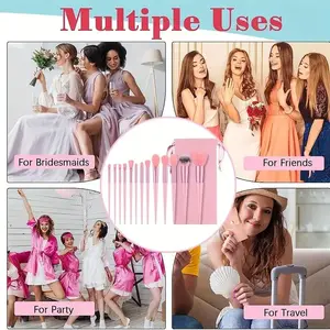 Premium Synthetic Nylon Bristle Makeup Brush Set, soft, smooth and cruelty for impeccable foundation, blush, powder, 13pcs 12 Main Sales Brush - №8