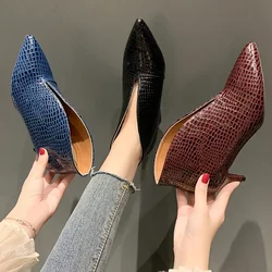 2024 Spring and Autumn New Fashion Pointed Toe Thick Heel High-heeled Women's Shoes Comfortable Temperament High-heeled Shoes