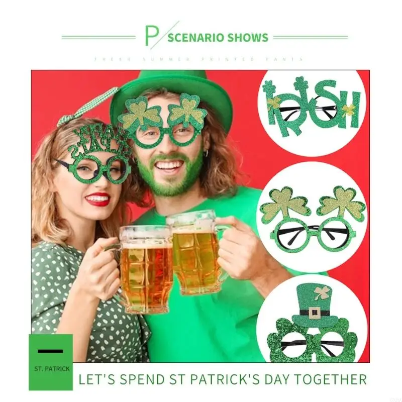 Pack of 6  Plastic Glasses for Festive Role Play and Patricks Day Decoration 6XDA