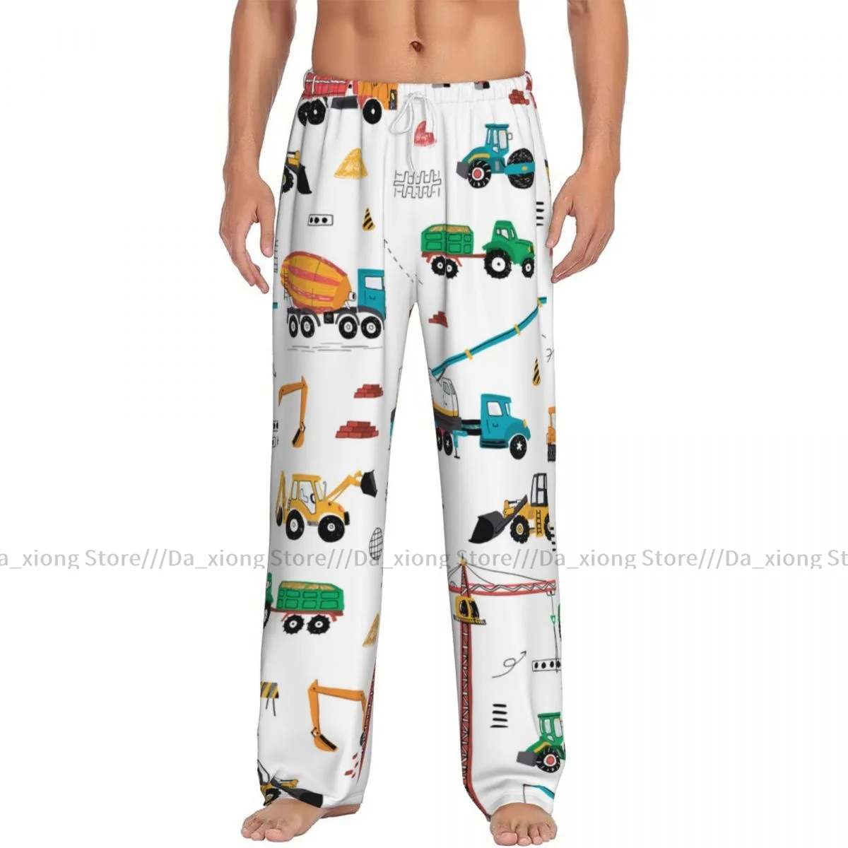 Men Sleep Bottoms Male Lounge Trousers Men's Tractors And Trucks Pattern Pajama Pants