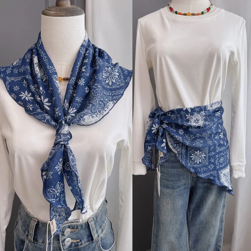 

Fashionable and novel double-layer double-sided printed scarf women, suitable all seasons, artistic retro neck