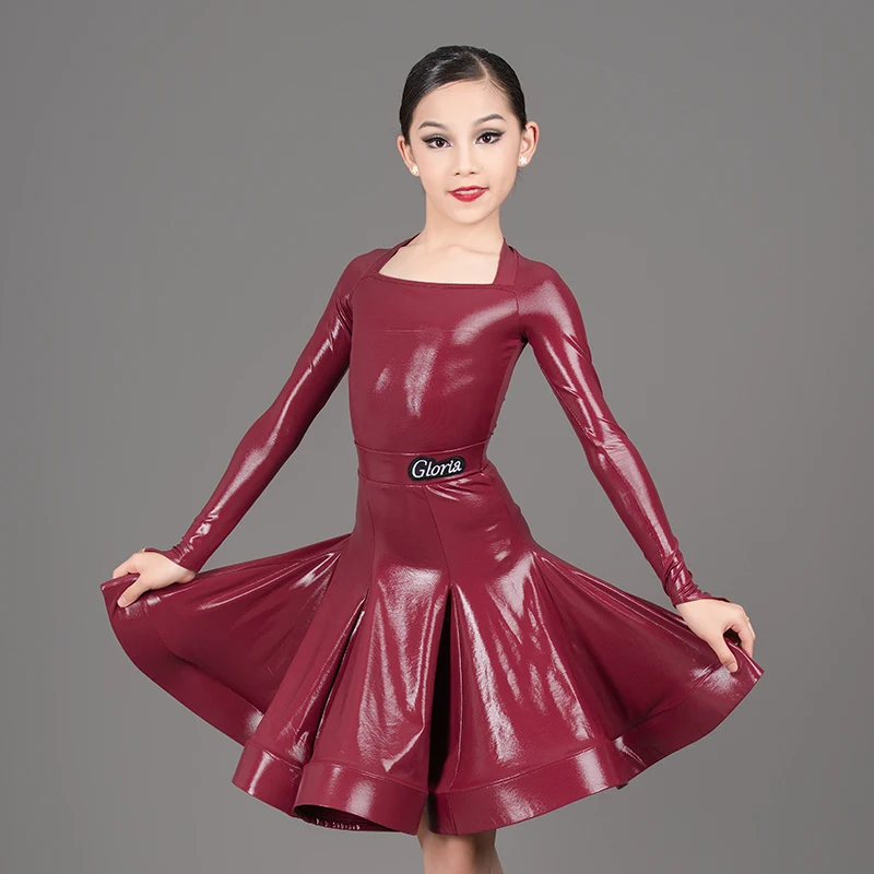 

Professional Square Neck Latin Competition Dresses Girls ChaCha Rumba Tango Dance Bodysuit Skirt Performance Costume DL10954