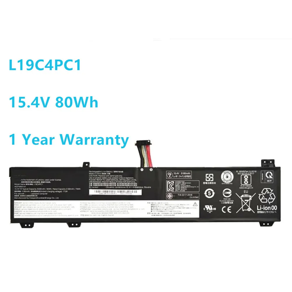 New L19C4PC1 L19M4PC1 15.4V 80Wh Laptop Battery For Lenovo 2020 Rescuer R7000P Y7000P Built-In Legion 5 Y550 15ARH Y7000 R7000