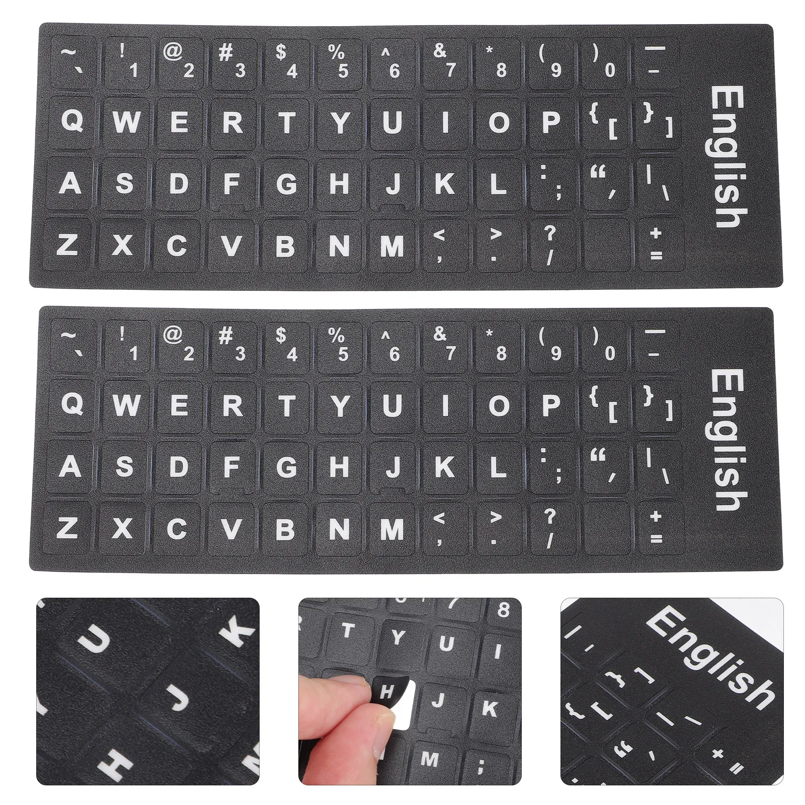 

10 Sheets Computer Keyboard Letter Stickers Engraved for Keys PVC English Laptop