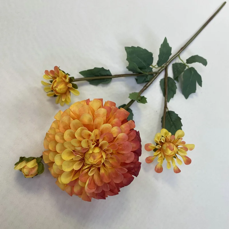 3 Stück Künstliche Seidenblumen Dahlie Hochzeitsdekoration Hintergrund-Layout Heimdekorationen Künstliche Dahlie Party Tisch Blumenarrangements – Detail 11