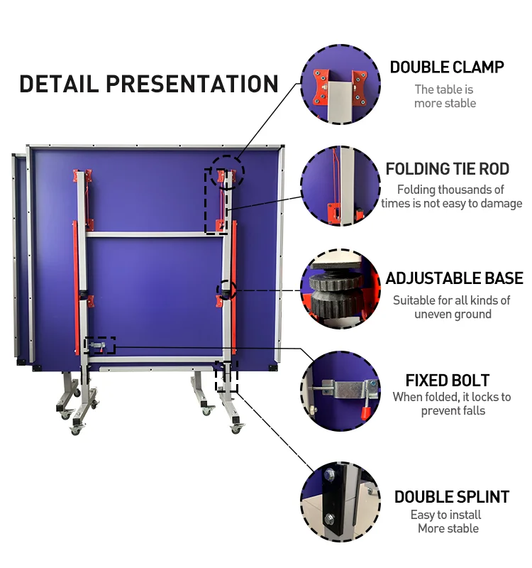 Oem Ittf Goedgekeurd Professionele Pingpongtafel Met Wielen 25Mm Opvouwbare Tafeltennistafels