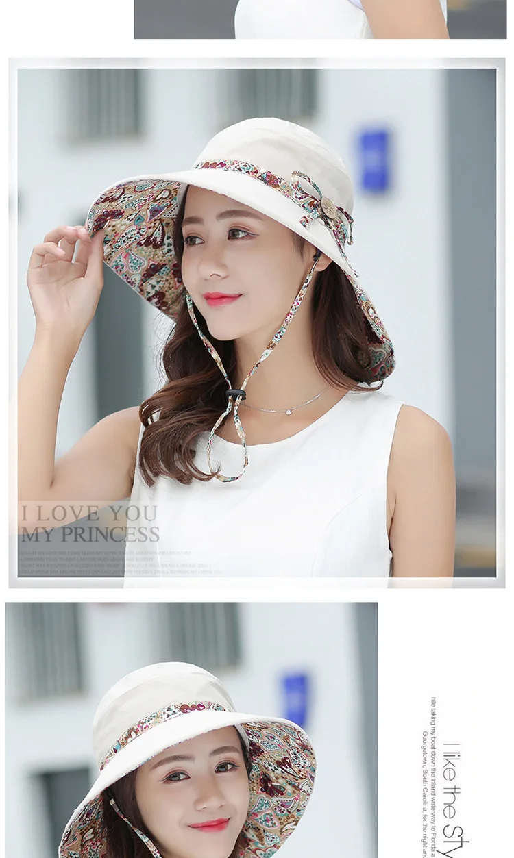 Bucket Hat, Panama Damen-Sonnenschutzhut im koreanischen Stil, Strandhut, winddichter, atmungsaktiver Hut, Hüte für Damen, Reisemütze S67 – Detail 15