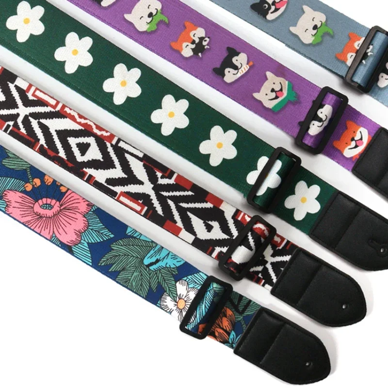 Guitar Straps Cartoon Cute Funny Adjustable Guitar Belts Shoulder for Acoustic/Electric Guitar Bass Ukulele Accessories