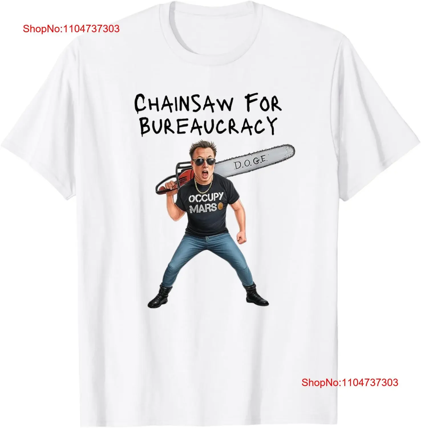 

D O G E бензопила для бюрократии мем политическая юмористическая футболка винтажная стираная дышащая удобная футболка для повседневного ношения