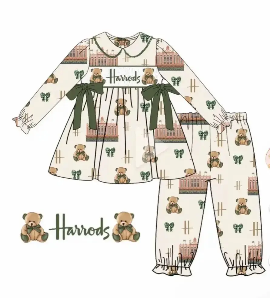 Neuer Boutique-Kinderanzug Kurzärmeliges Elastisches Cartoon-Print-Oberteil Elastische Hose für Mädchen und Jungen Nachthemd Maßanfertigung – Detail 2
