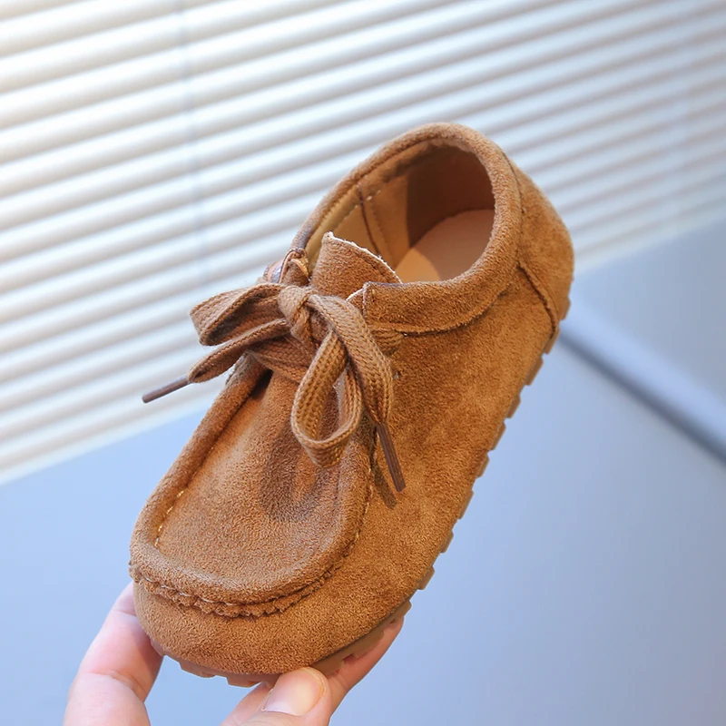 2026 Retro Kinder-Freizeitschuhe mit breiter runder Zehenpartie, weicher Sohle und Kunstleder für den Frühherbst – Allround-Schuhe für Jungen und Mädchen aus Wildleder – Detail 7