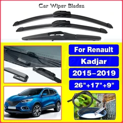 For Renault Kadjar 2015-2019 Car Front Rear Wiper Blades Soft Rubber Windscreen Wipers Auto Windshield 26