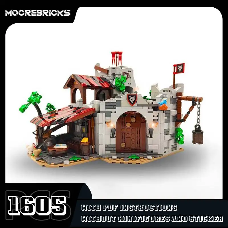 MOC Medieval Modular Architecture Wolf pack Ruins Castle Building model Building Blocks DIY Bricks Toys Children's Xmas Gifts