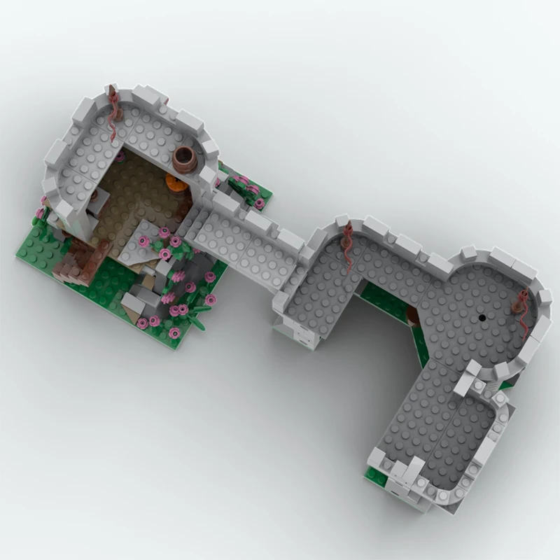 스팟 MOC-42274 중세 성 작은 입자 조립 빌딩 블록 방어 타워 모델 장난감 컬렉션 장식품