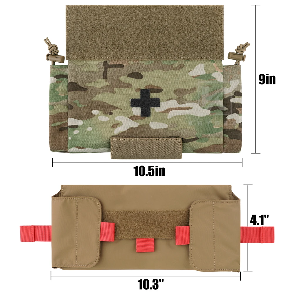 KRYDEX Tactical First AID Trauma Pouch Roll Up Medic Pouch EMT IFAK Dangler Drop Dump Pouch for Vest Chest Rig