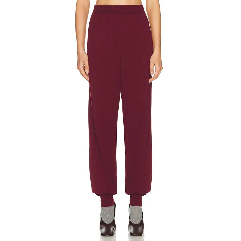 Nowe dzianinowe spodnie damskie na wczesną wiosnę 2026: Luźne, codzienne, z wysokim stanem, wyszczuplające, dopasowane spodnie marchewki.