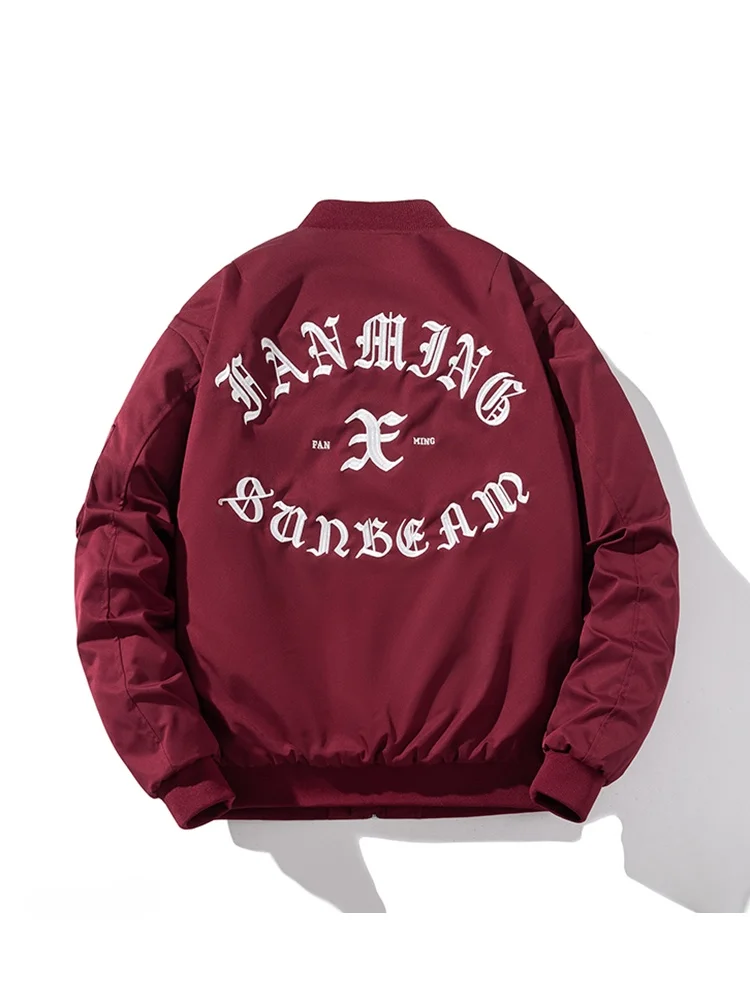 

American Hip Hop Aviation Jaet Men's Thiened Cotton Baseball Sle Outerwear for Couples Autumn Winter Loose Fit Coat