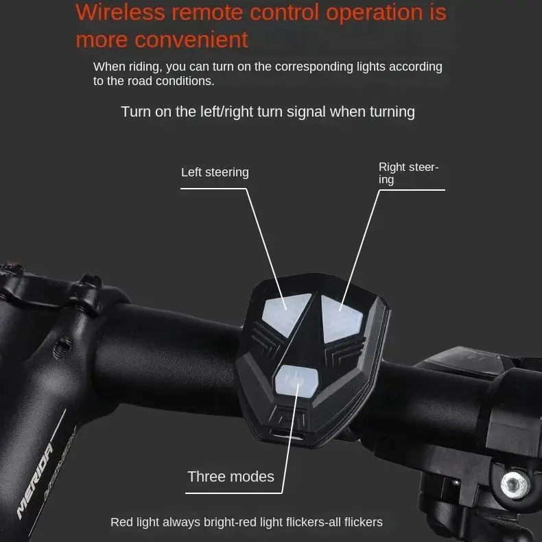 Bike Brake Taillight Turn Light Wireless Remote Control Turning lamp LED Waterproof Bicycle Alarm Anti Theft Rear Lights