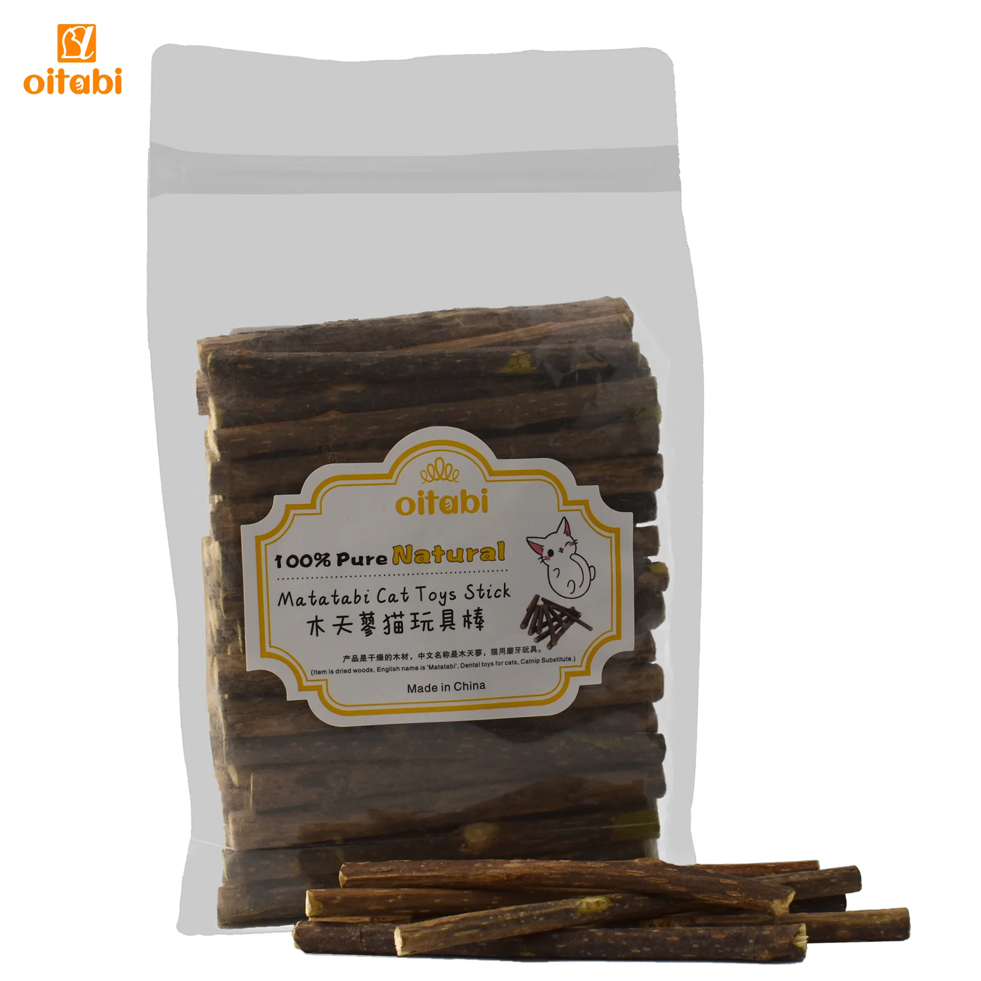 

Oitabi 250g Natural Silvervine Sticks for Cats Matatabi Cat Chew Teeth Stick Toys Chewing Toy for Kitty Gifts 120x7-10mm