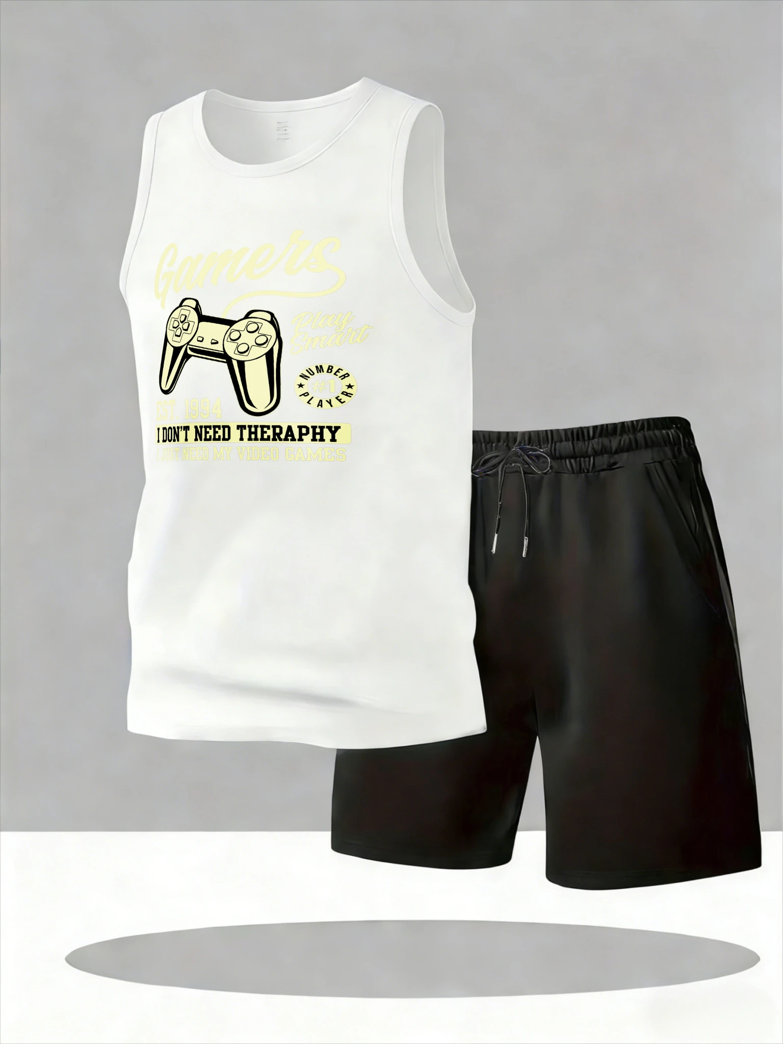 

Men's Tank Top Sets 2026 Summer Quick drying Old money man crewneck running sports beach oversize Suit for man Breathable