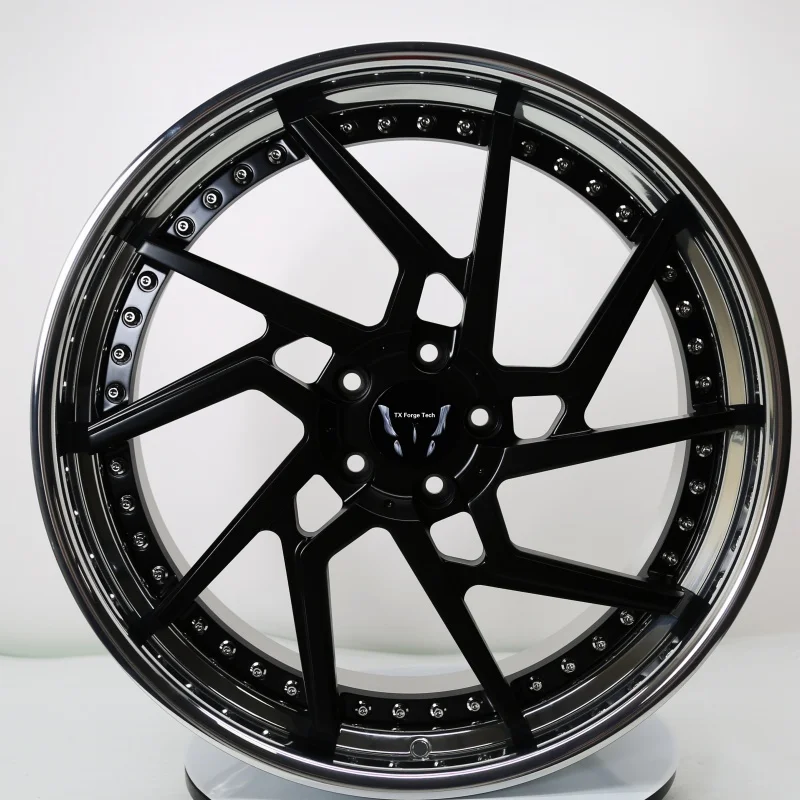 Factory Whole Sale Customizable Forged Two Piece Aluminium Wheel Hubs Rims Matte Black OEM ODM