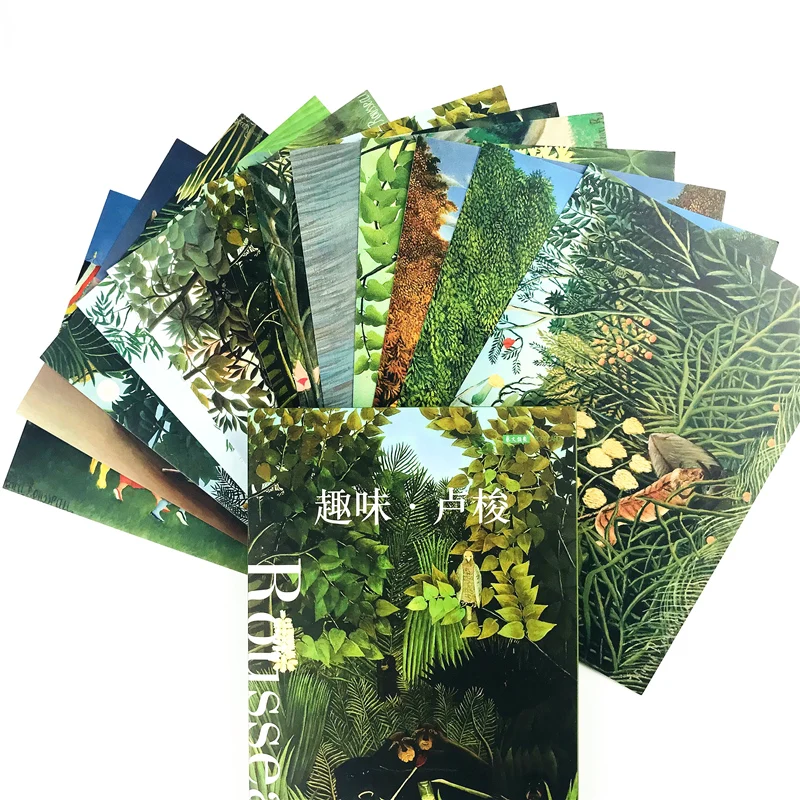 

12 Sheets/Set Claude Rousseau Oil Painting Greeting Postcards Interesting Birthday Gift Message Cards