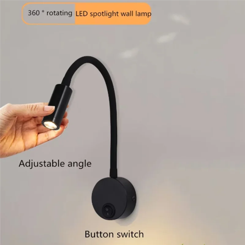 

LICE-LED 3W Теплый белый настенный светильник на гибкой стойке AC85-265V Тип проводки