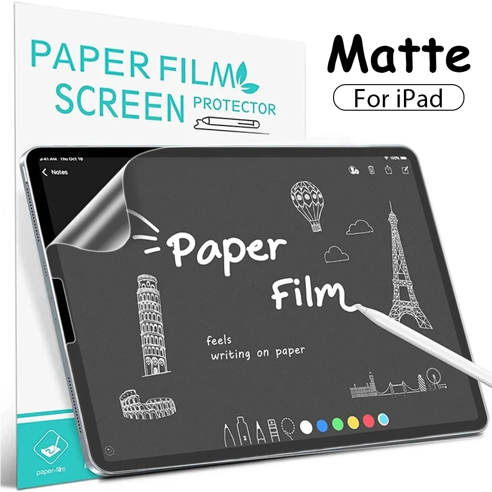 Like Paper Film Screen Protector For Ipad Pro 13 12.9 11 2024 M4 Air 4 5 3 10th 9th 8th 7th Generation Mini 6 Matte Film Writer