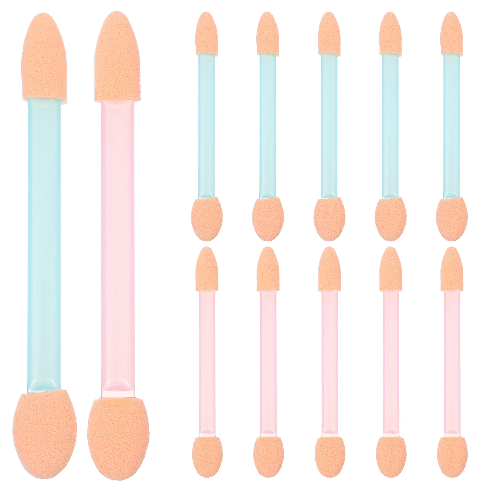 24 pçs kit de escova de sombra de maquiagem leve látex pp lidar com dupla face aplicador ferramentas para sobrancelha lábio brilho aplicação