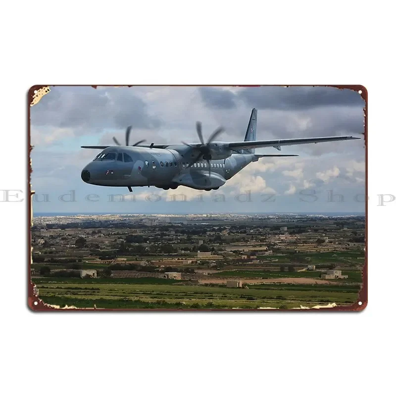 C295 Military Aircraft Flying Low In Airshow Metal Sign Wall Decor Print Customize Pub Wall Cave Tin Sign Poster