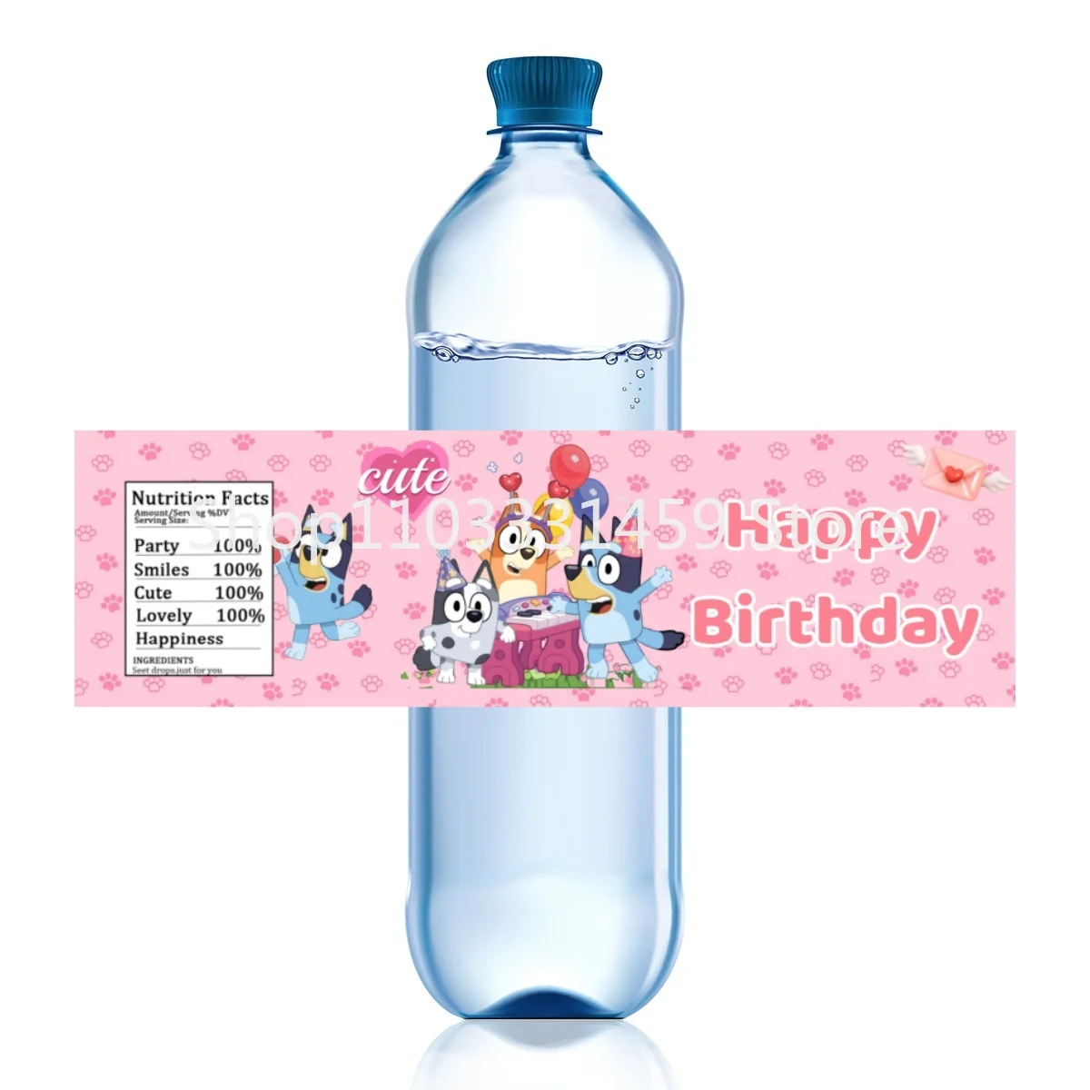 Bluey Water Bottle Labels Bingo Family Party Supplies Toys Birthday Decorations Stickers Boys Girls Baby Shower Party Supplies