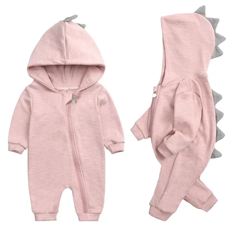 Cartoon Dinosaur Baby Rompers Spring Autumn Newborn Girl Clothing Long Sleeve Cotton Hoodie Baby Boys Clothes 0-18 Months