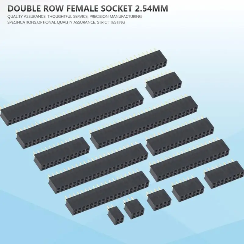 652F Dark Two-Row Female Header Part for Circuit Assembly and Electronics Repair