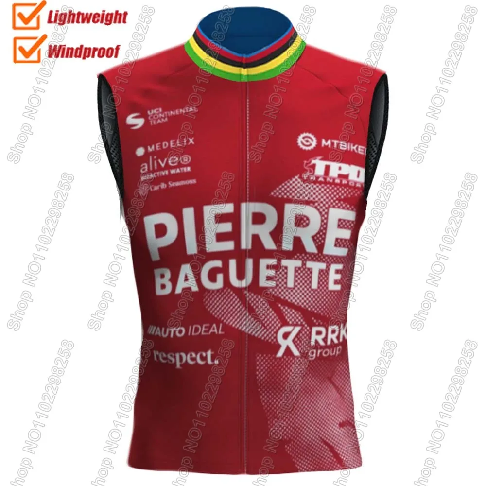 

Ветрозащитный велосипедный трикотаж Pierre Baguette Team 2025 года без рукавов, легкий ветрозащитный жилет MTB Ropa Maillot
