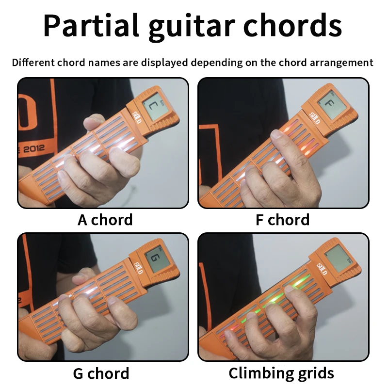 New Guitar Chord Exerciser Press-on Rotatable Screen Portable Guitar Neck Rechargeable Model for Beginner Practitioners