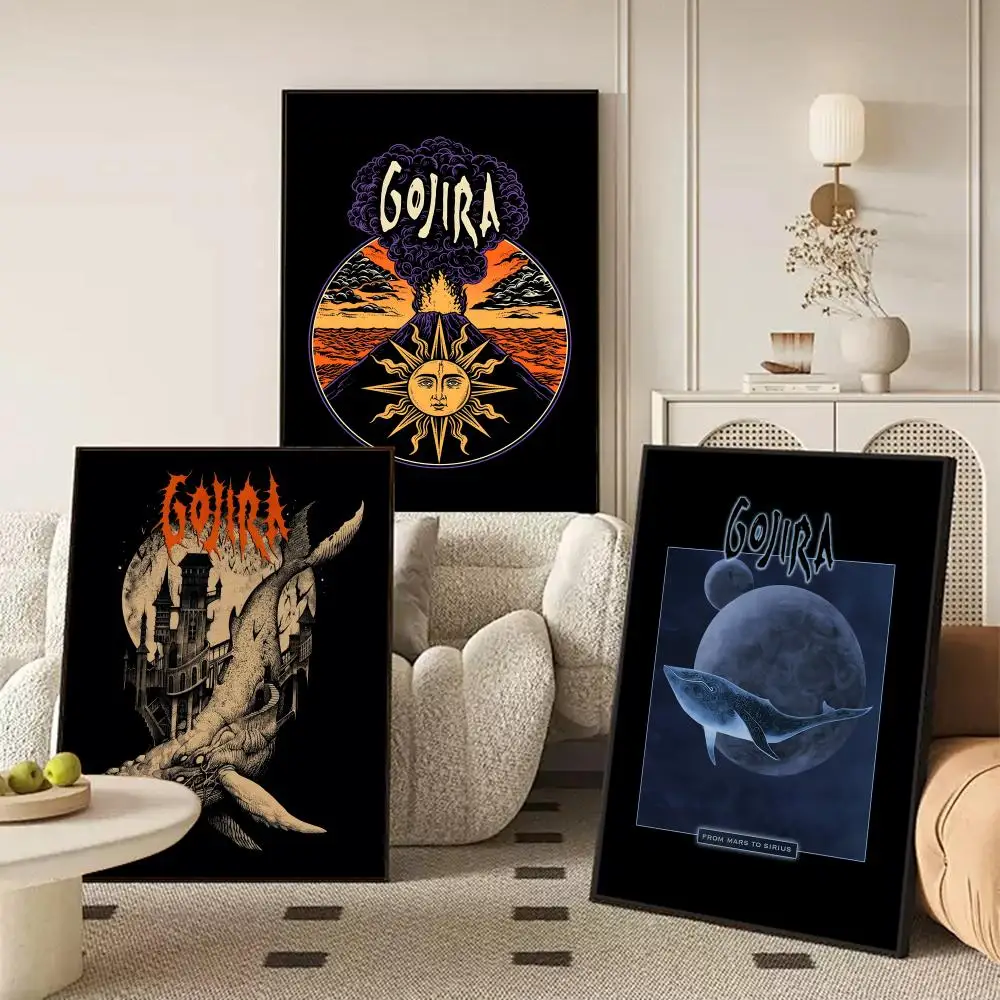 Singer G-Gojira Poster Waterproof Self-Stick Wall Art Stickers, Removable Wall Decor for Living Room and Bedroom