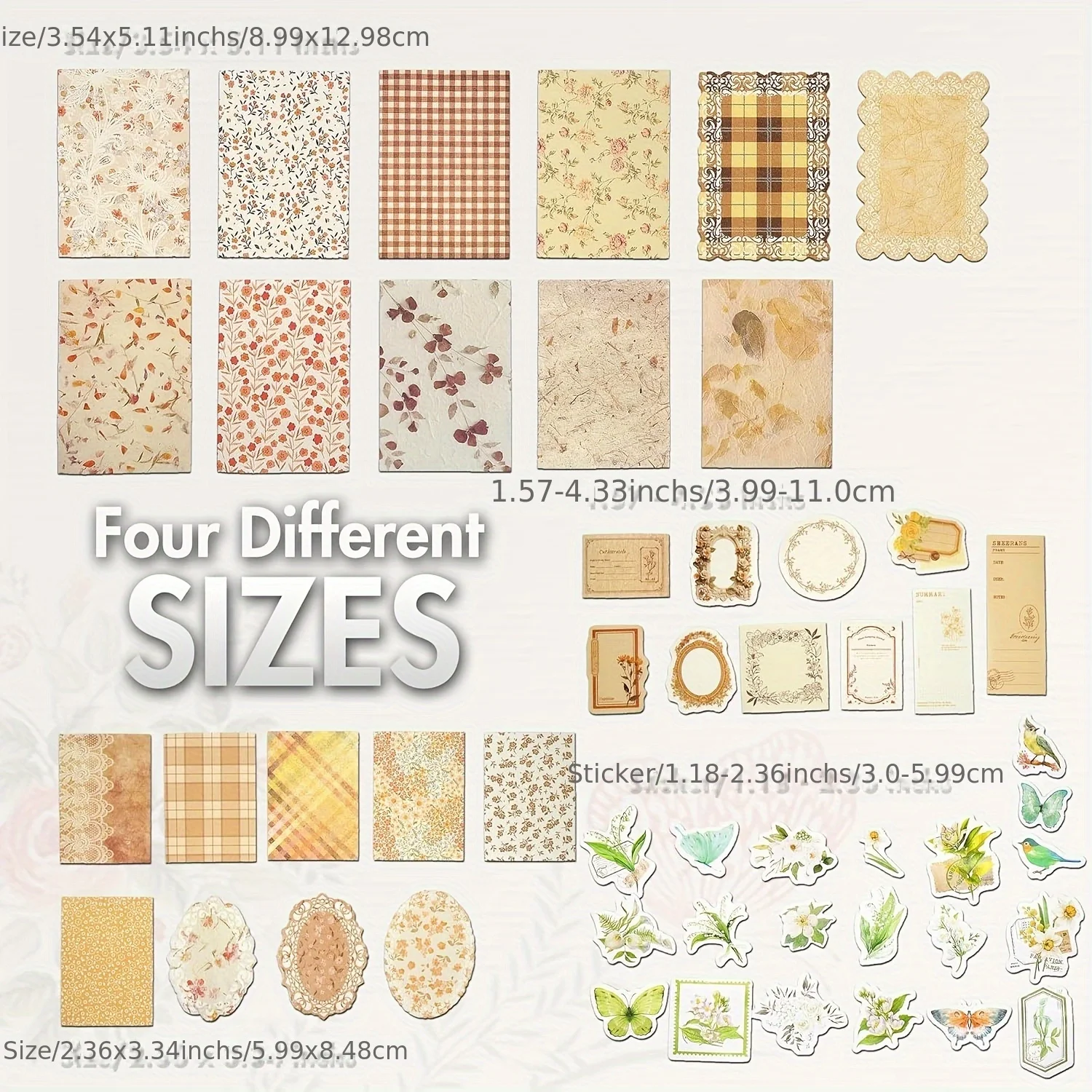 400 قطعة/4 حزمة خمر الأزهار قصاصات ورقية و ملصقات المجلات مجموعة متنوعة غير المرغوب فيه مجلة الحرف مخطط ألبوم الكولاج DIY بها بنفسك