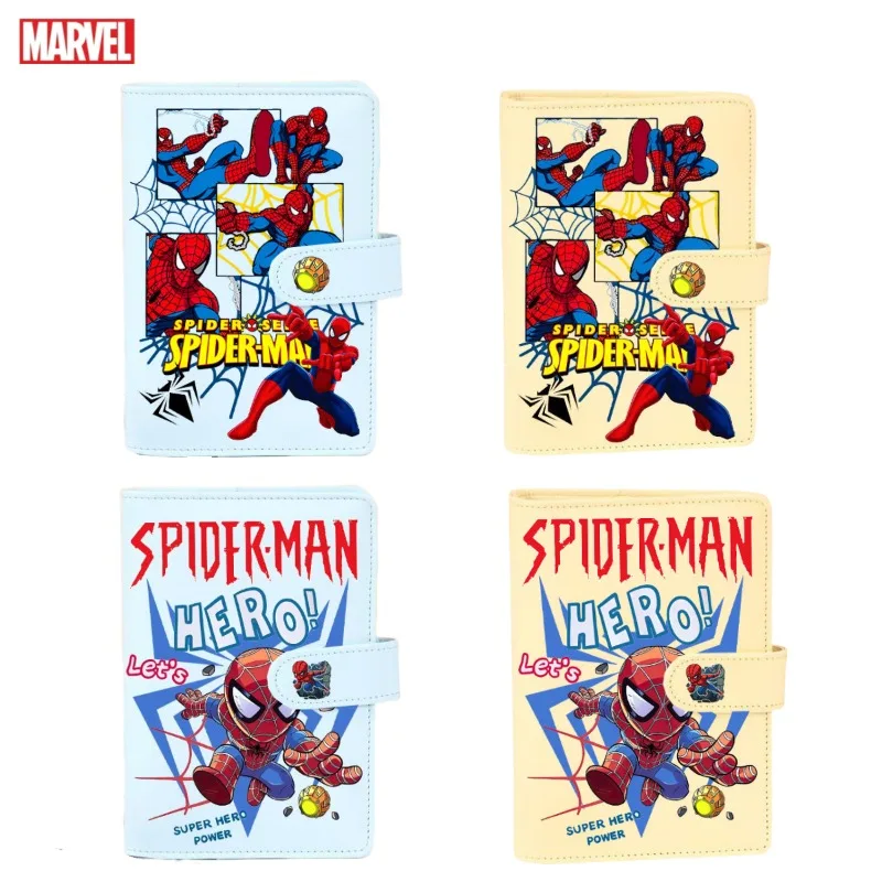 Marvel Spiderman Peripheral Movies Creative Portable Diary PU Metal Magnetic Buckle Student Living Page Notepad Gift Wholesale