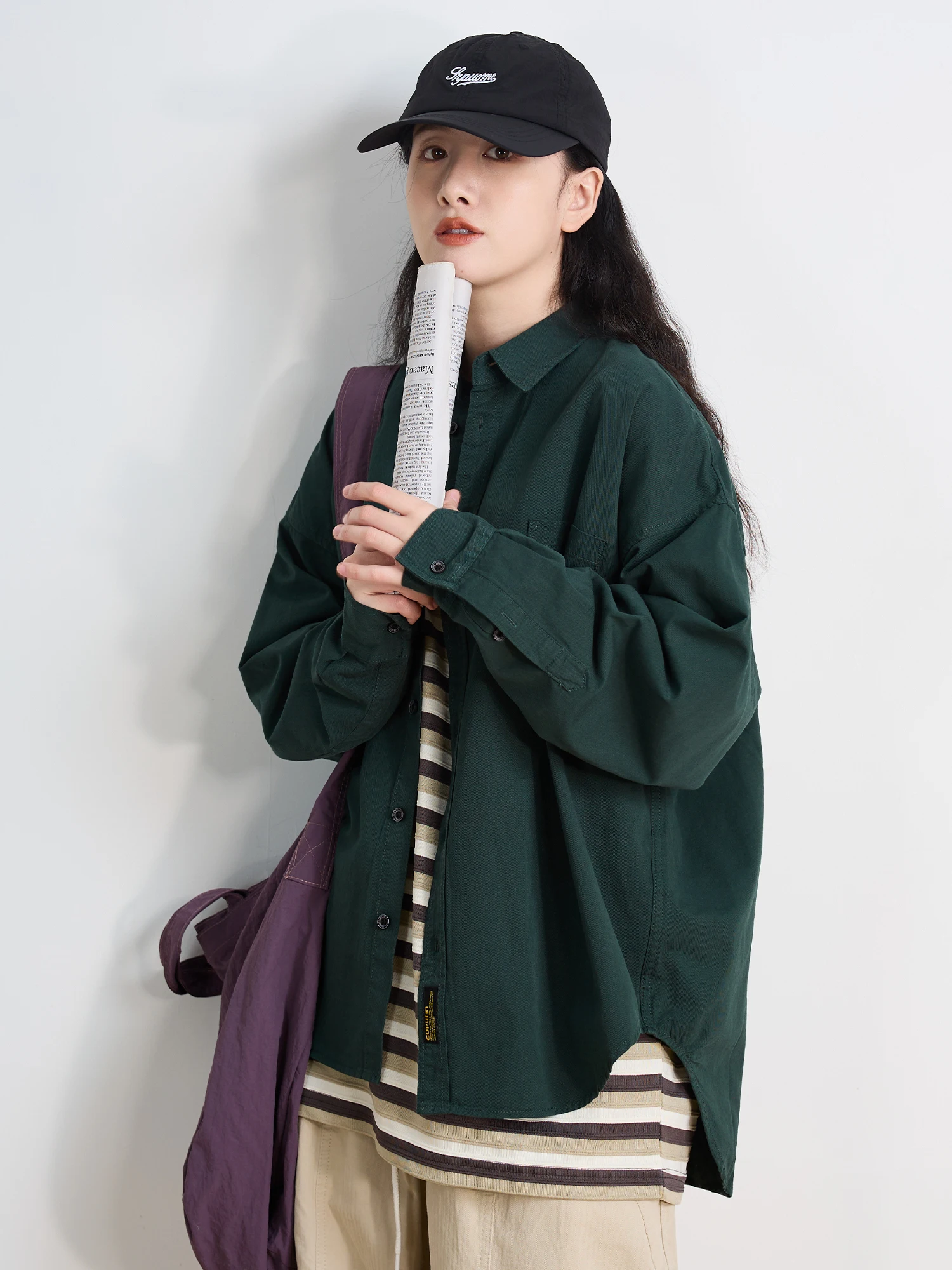 

Свободная женская рубашка из чистого хлопка в винтажном стиле, повседневная, дышащая, для весны и осени