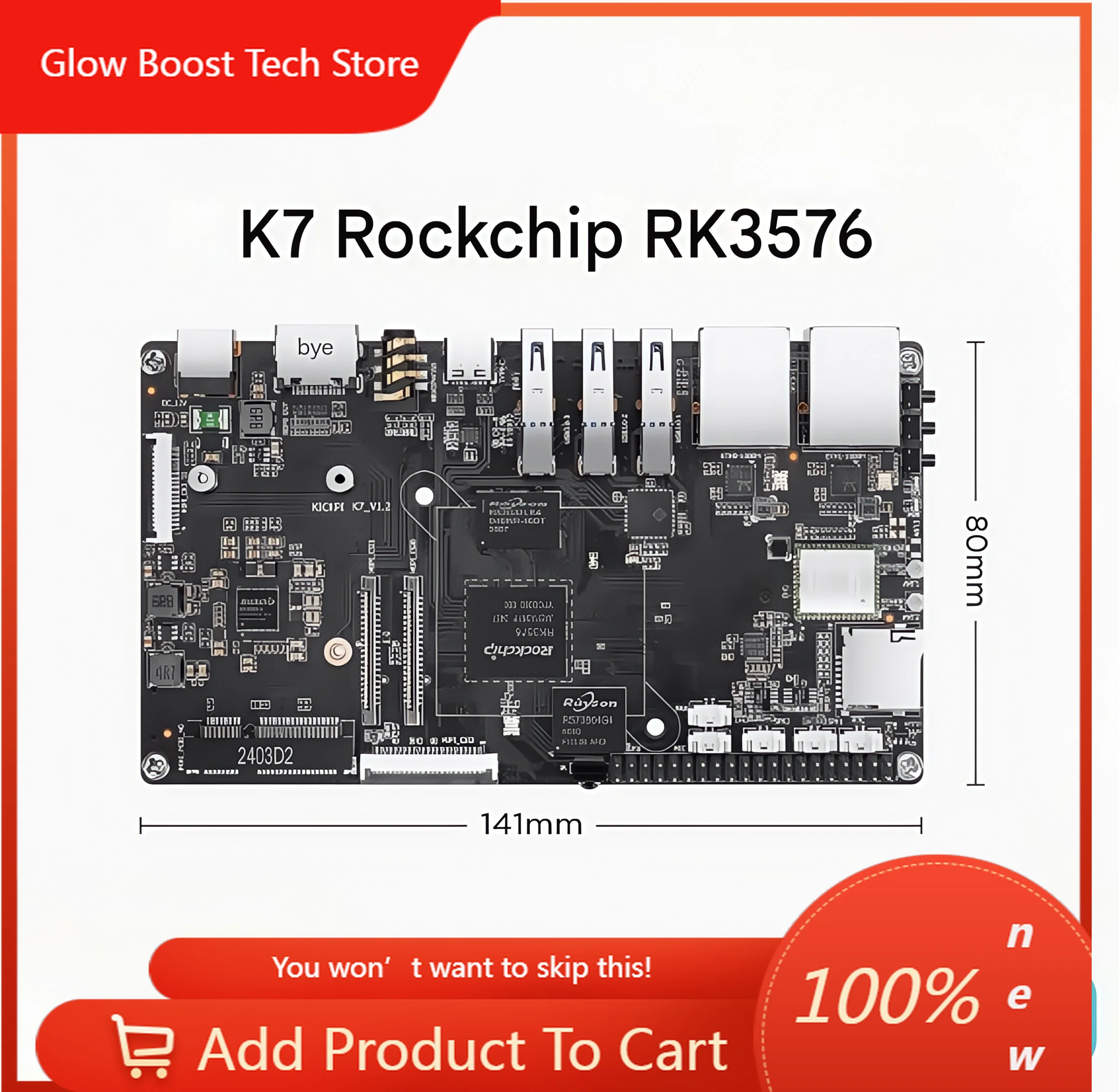 

NYKICKPI K7 Rockchip RK3576 development board core board eight-core artificial intelligence 6Tops computing power AI Android Lin