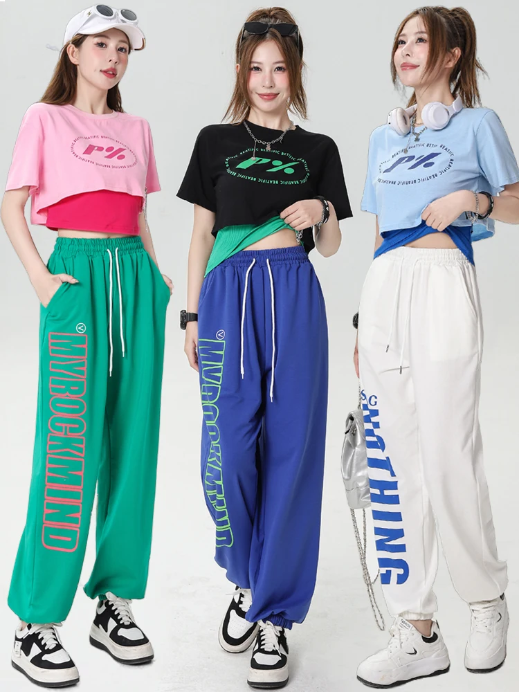 

American Sweet And Spicy Kpop Jazz Dance Top Women's Short Set Korean Dance Performance Outfit Cotton Ethnic Stage Costume