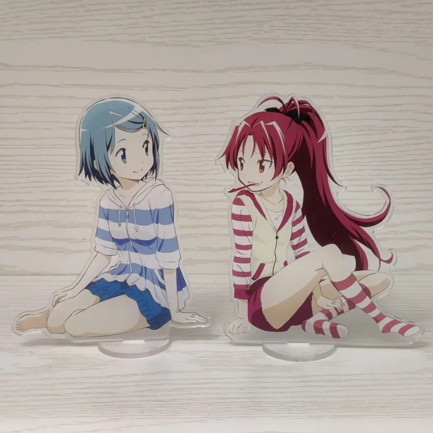 Puella Magi Madoka Magica Anime Figure Akemi Homura Tomoe Mami Acrylic Stands Kaname Madoka Model Cute Pajamas Style Decor Toy