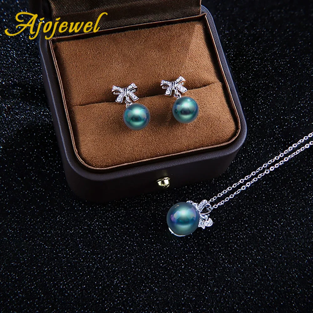 

Ajojewel Luxury Shell Pearl Necklace Zircon Bowknot Earrings 2026 Gift Sets For Mothers Day