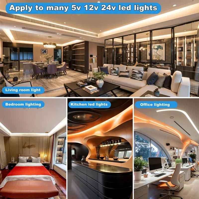 Dimmer LED 12V con telecomando RF e funzione timer, controller dimmer PWM con alloggiamento in alluminio DC 5-24V 40A