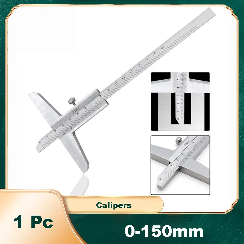 

0-150mm Vernier Depth Gauge Depth Caliper 0.02mm Precision Caliper Woodworking Measuring Tools Mini Vernier Caliper Gauge